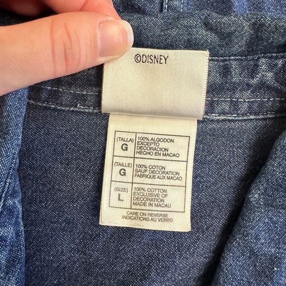 Rare Vintage Disney Store Winnie the Pooh Denim Vest Hunny Bees 90s Y2K L - Picture 8 of 9